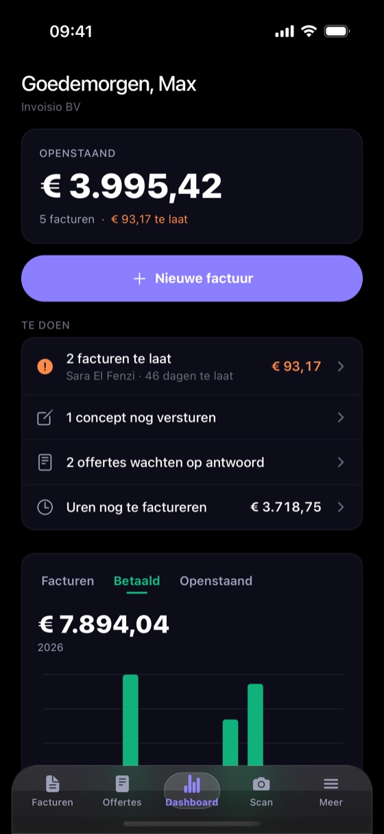 Open de app: je dashboard
