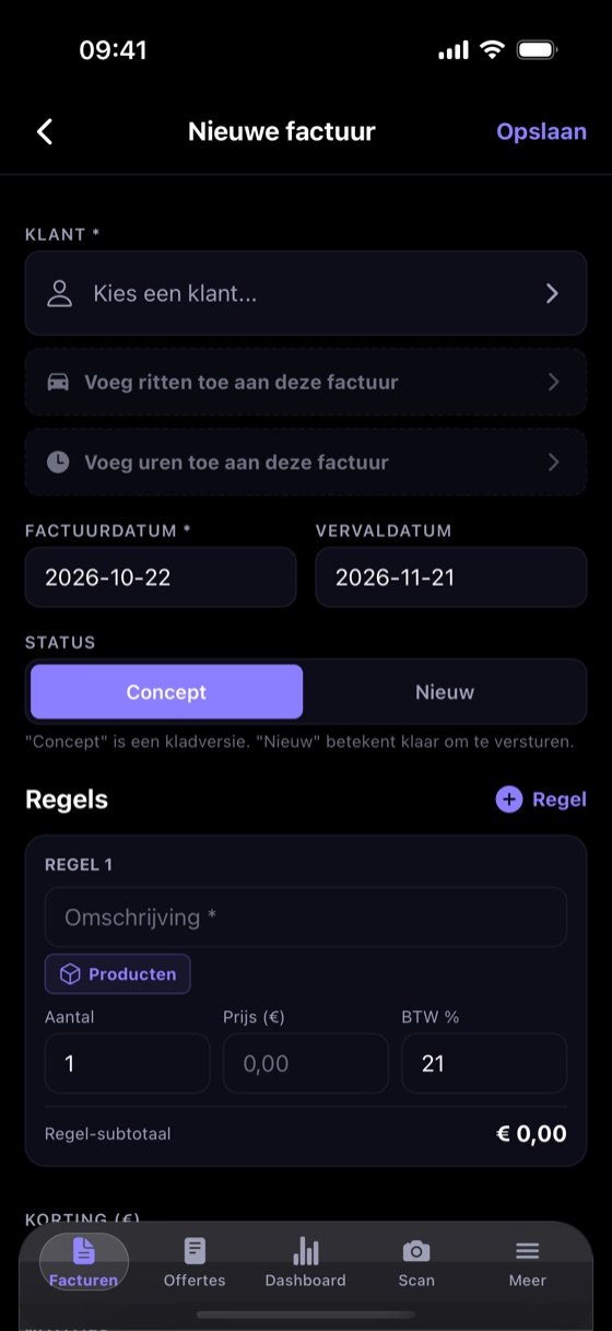 Maak een factuur